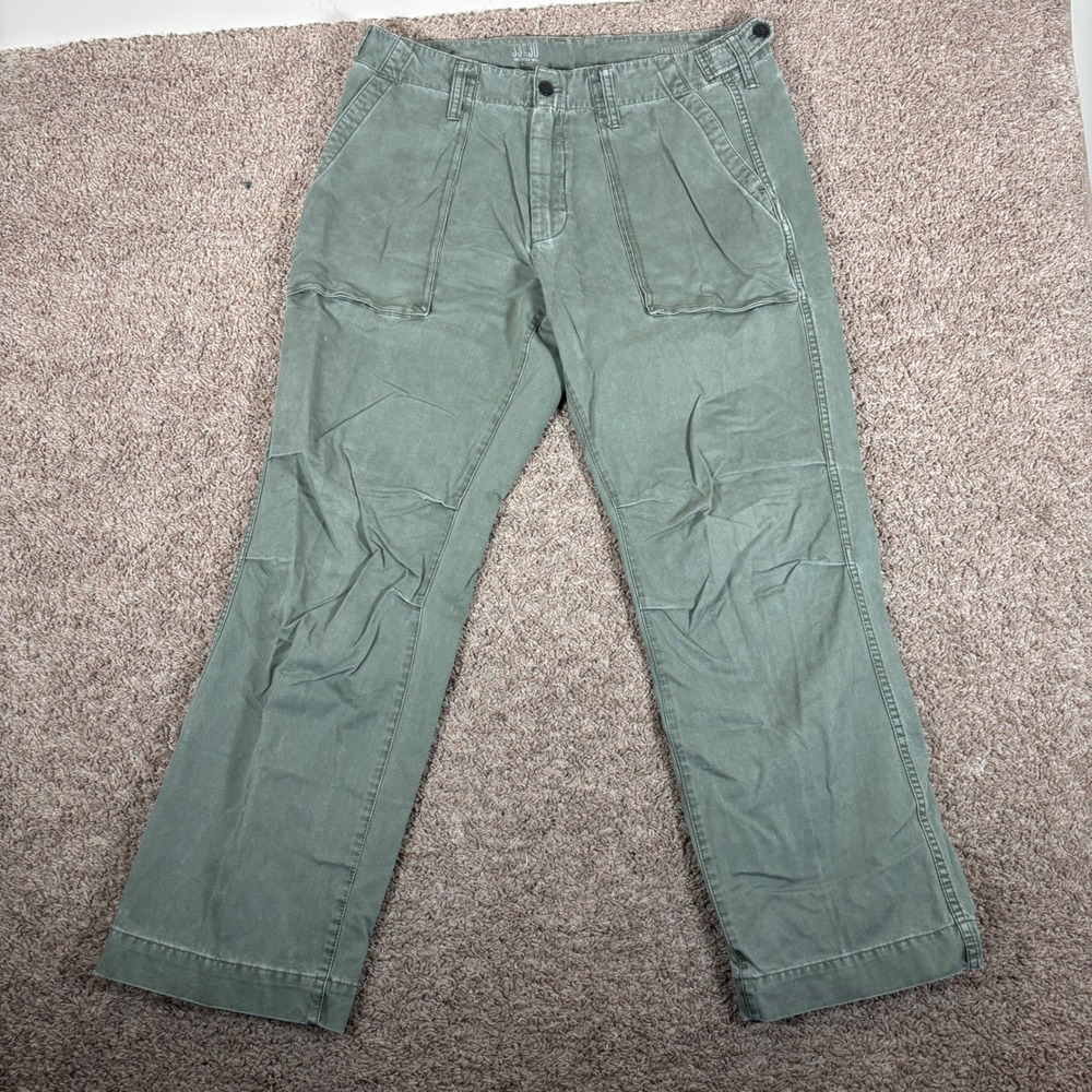 Gap Mens Fatigue Pant Olive Green Cotton Twill Straight Leg 33x30 19374